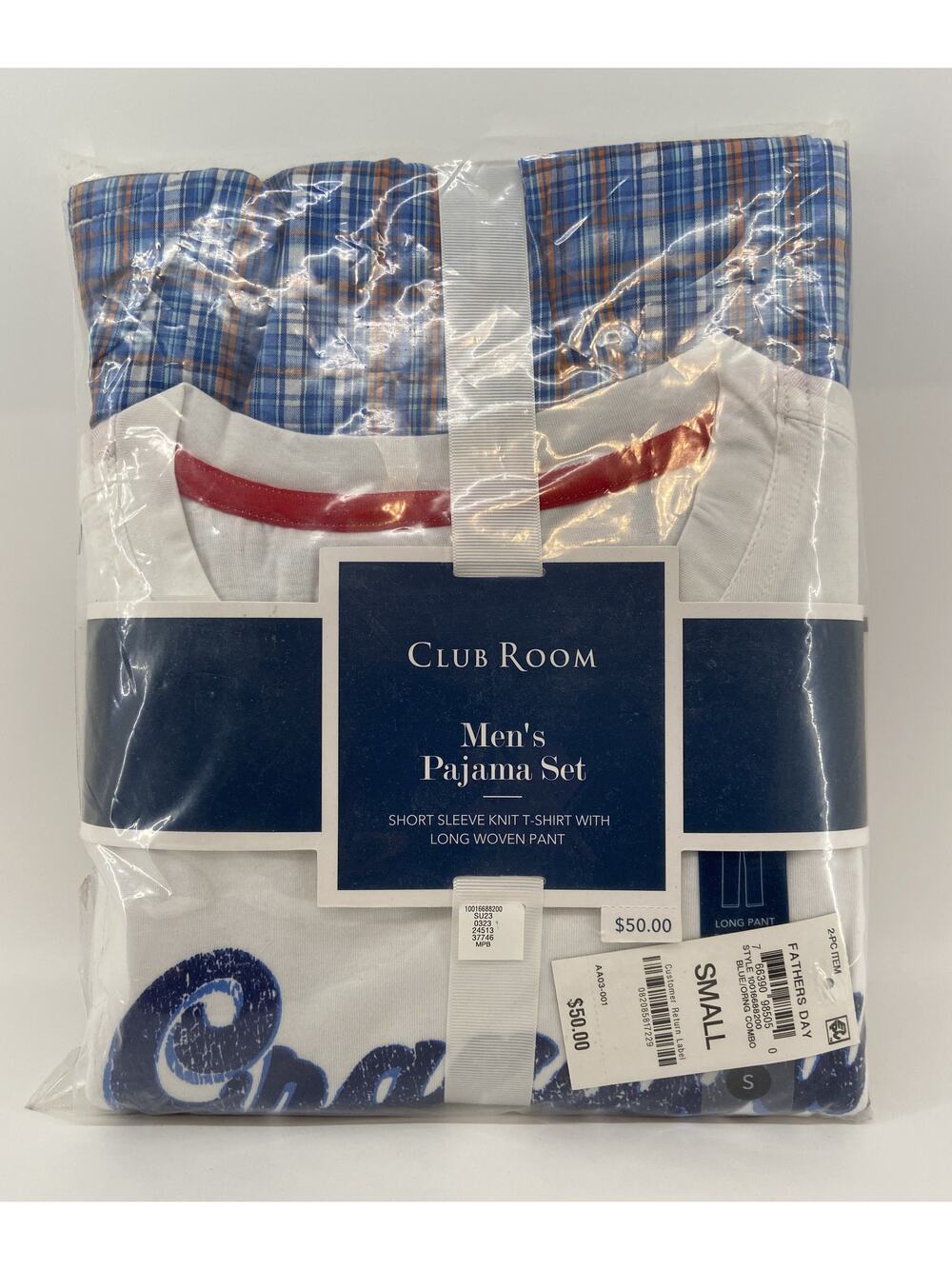 Club Room Pajama Set Men's Size Small Father's Day Grandpa Short Sleeve NEW